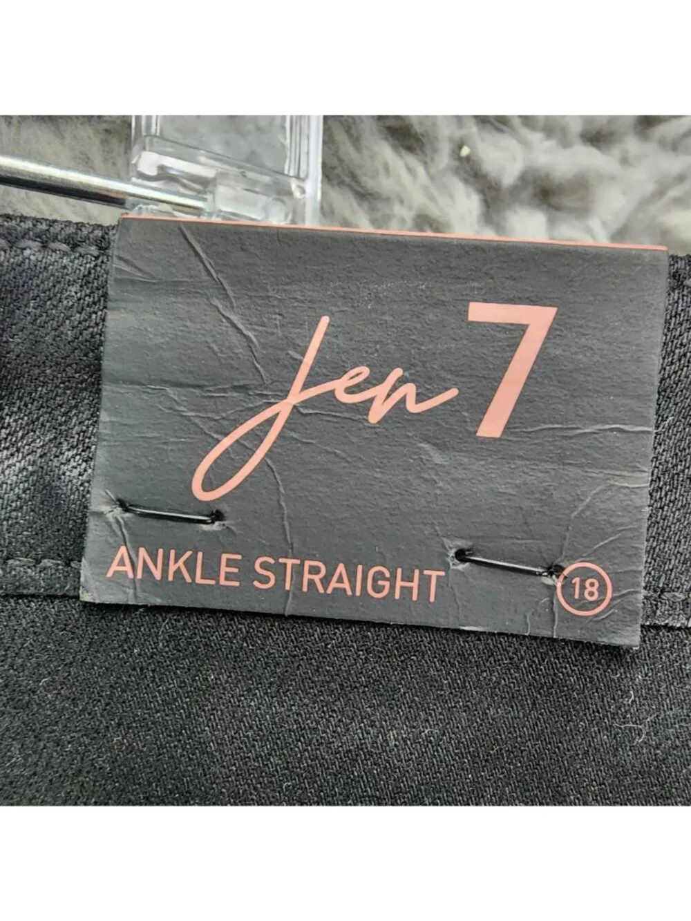 7 For All Mankind Pants Womens 18 Jen 7 Coated Black Ankle Straight *NWT*